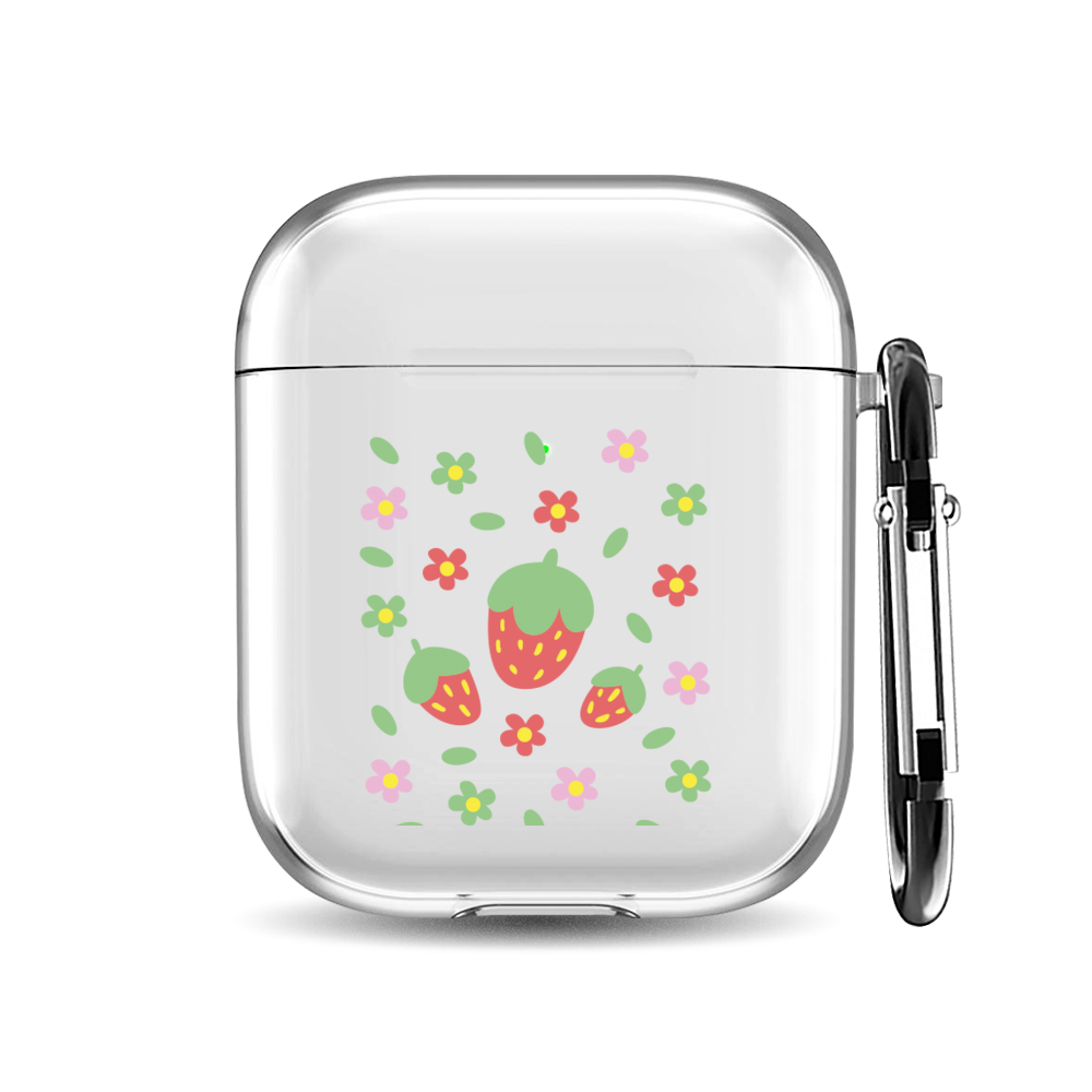 

Силиконовый чехол для наушников Airpods 1/2 "Клубничка вектор", AIPC-410-9A-1