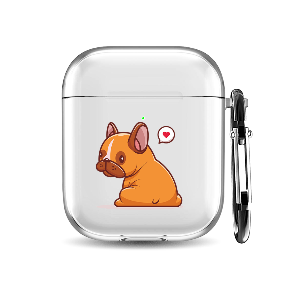 

Силиконовый чехол для наушников Airpods 1/2 "Оранжевый бульдог", AIPC-410-9A-1