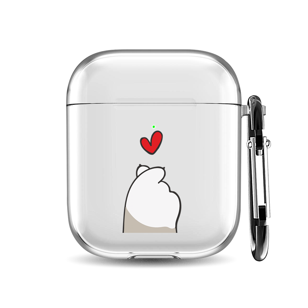 

Силиконовый чехол для наушников Airpods 1/2 "Лапка-сердечко", AIPC-410-9A-1