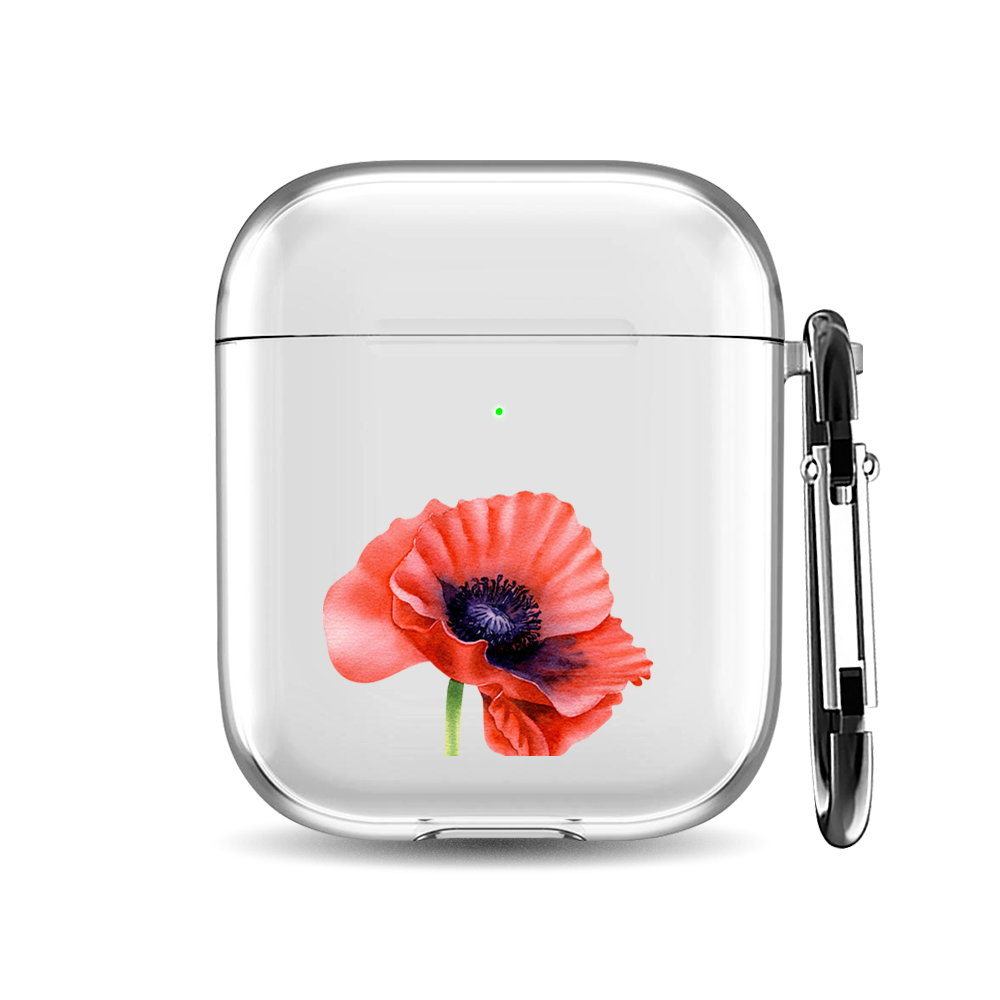 

Силиконовый чехол для наушников Airpods 1/2 "Большой красный мак", AIPC-410-9A-1