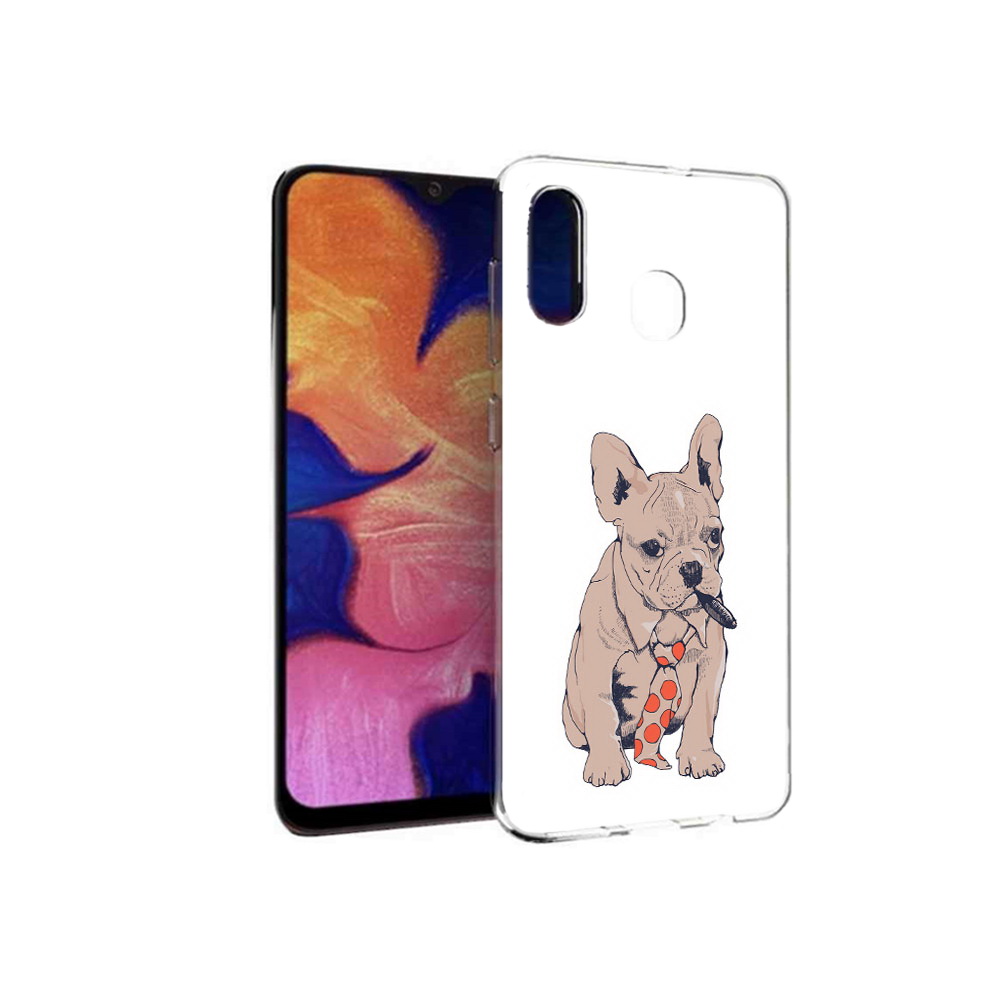 

Чехол MyPads Tocco для Samsung Galaxy A30 бульдог с сигарой (PT126700.499.250), Прозрачный, Tocco