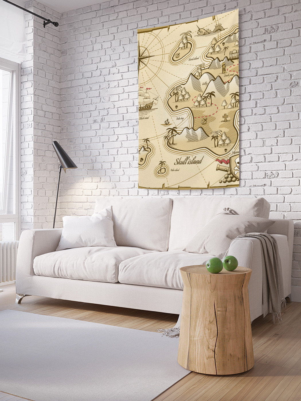 

Вертикальное фотопанно на стену JoyArty Пиратская карта 100x150 см, Пиратская карта