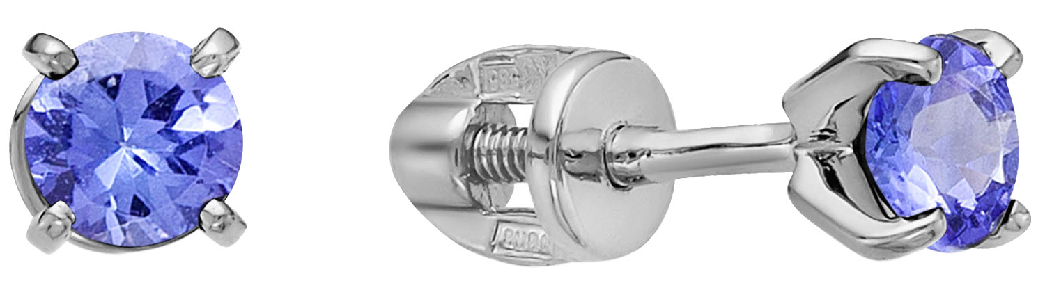 

Серьги-пусеты женские Vesna jewelry 4995-251-147-00 из белого золота, танзанит, 4995-251-147-00