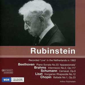 

RUBINSTEIN, ARTHUR Recorded live in the Netherlands in 1963, works by Beethoven, Brahms, S, 1 CD
