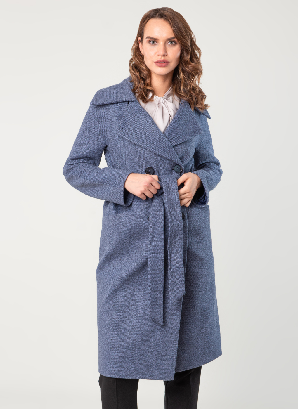 Пальто женское Sezalto 60195 синее 44