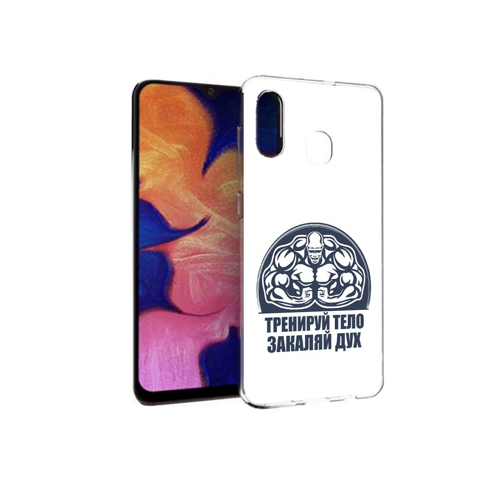 

Чехол MyPads Tocco для Samsung Galaxy A30 бодибилдинг закаляй дух (PT126700.499.234), Прозрачный, Tocco
