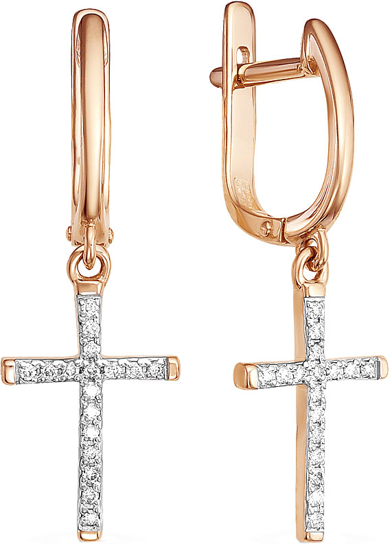 

Серьги женские Vesna jewelry 2901-151-00-00 из красного золота, бриллиант, 2901-151-00-00