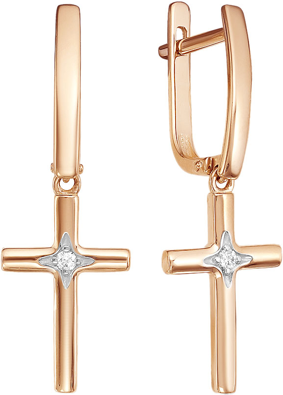 

Серьги женские Vesna jewelry 2900-151-00-00 из красного золота, бриллиант, 2900-151-00-00