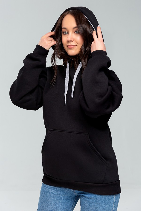 Худи женское Магазин Толстовок W-300-XXX-30-30-XX-W черное 40 RU