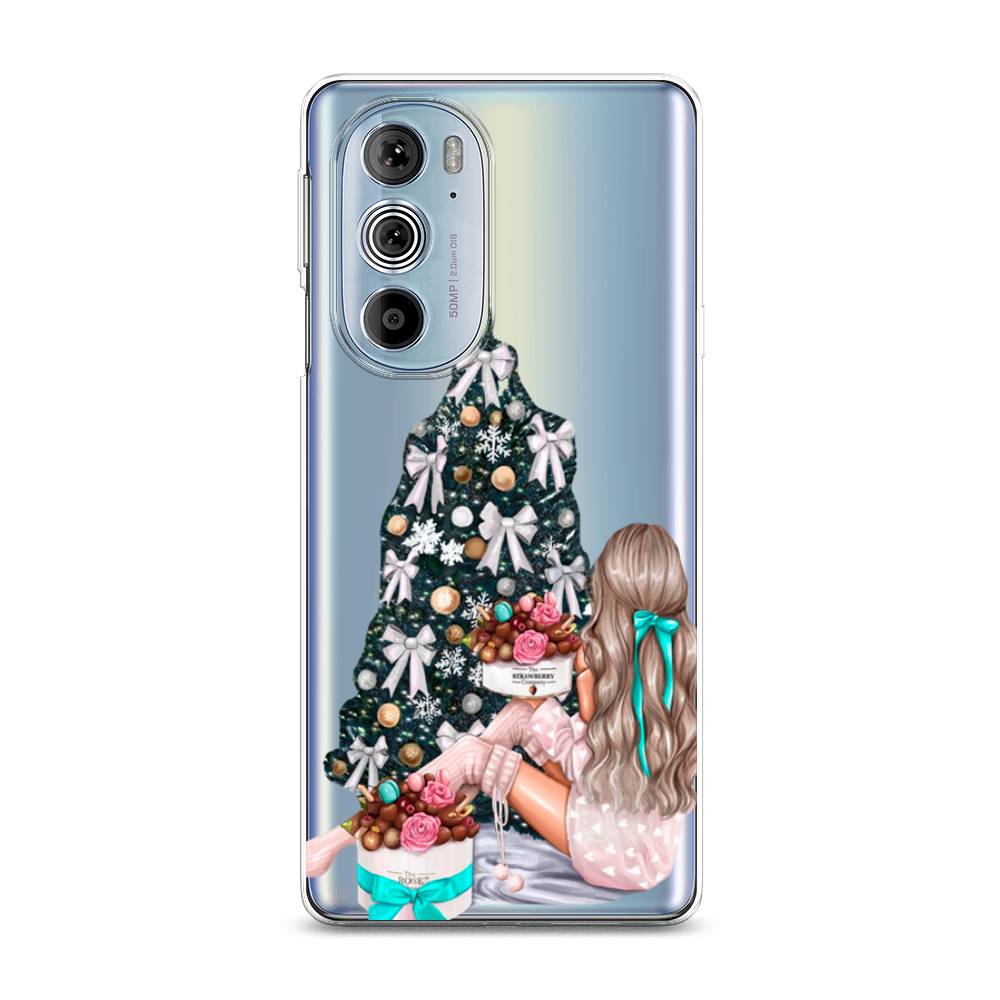 

Чехол на Motorola Edge 30 Pro "New Year", Зеленый;бежевый;голубой, 243350-5