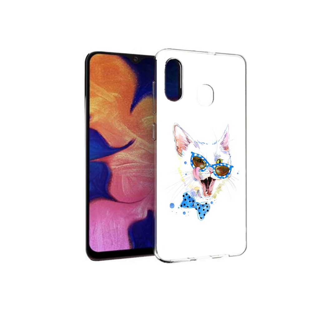 

Чехол MyPads Tocco для Samsung Galaxy A30 белый кот (PT126700.499.229), Прозрачный, Tocco