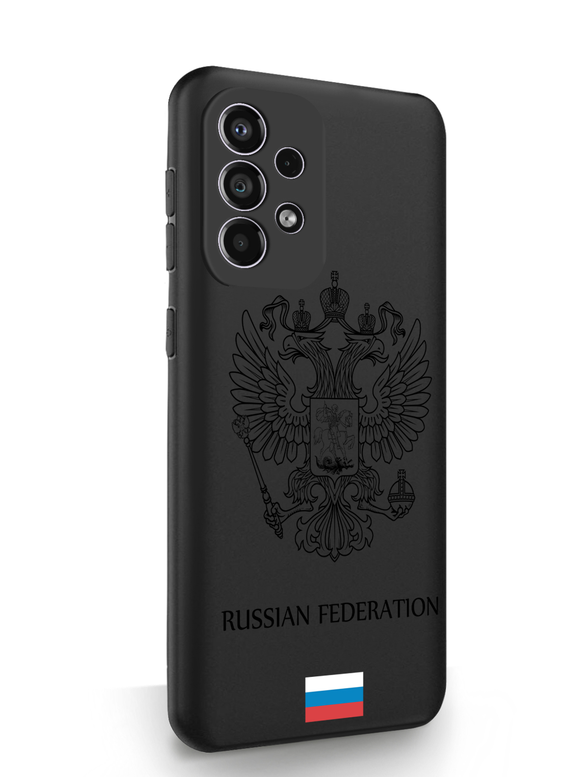 фото Чехол musthavecase для samsung galaxy a33 черный лаковый герб россия черный