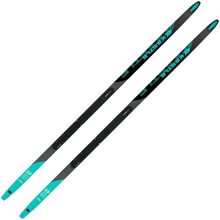 Лыжи беговые KASTLE XP20 Jr. SK Plus (Medium) (черный/бирюзовый) (140)