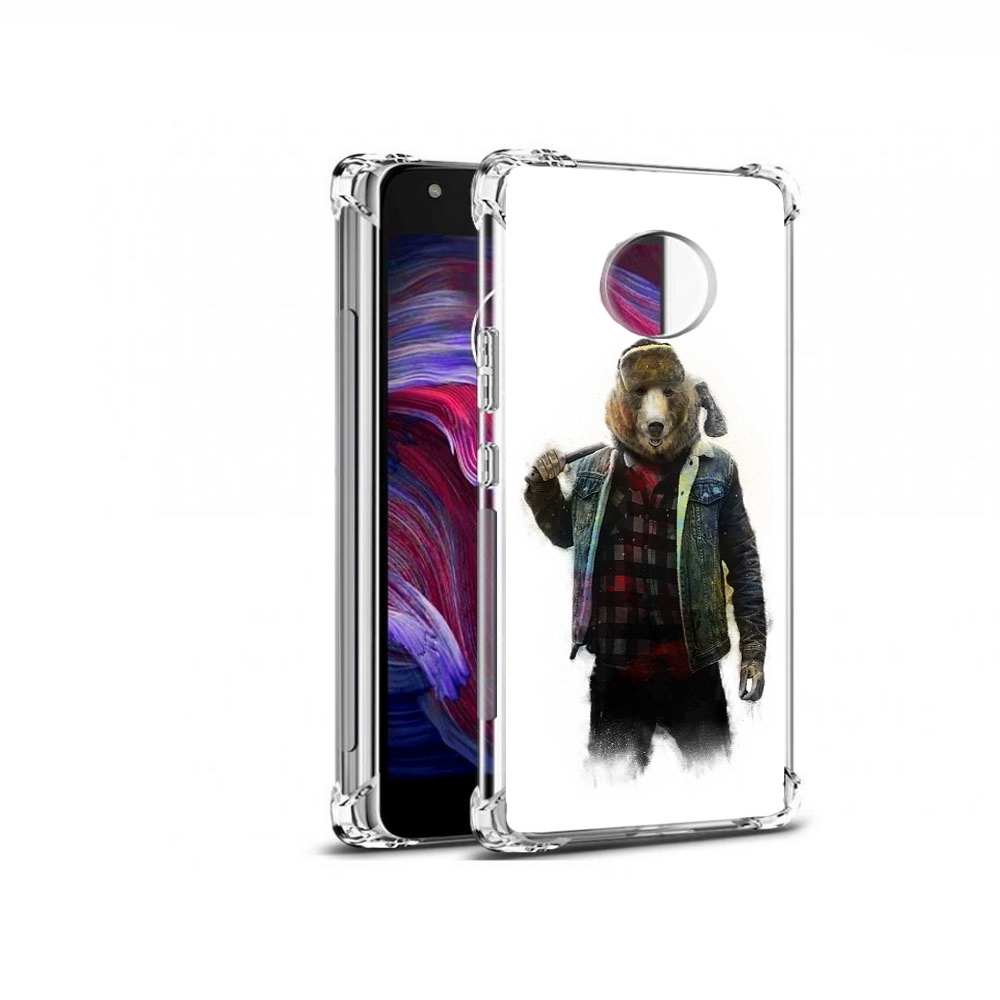 

Чехол MyPads Tocco для Motorola Moto X4 медведь с топором (PT96319.371.469), Прозрачный, Tocco