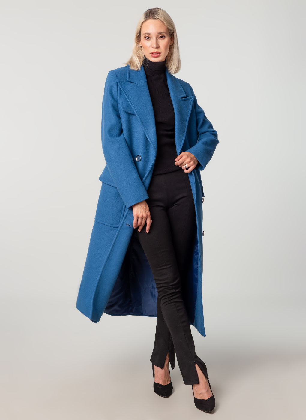 Пальто женское Crosario 56381 синее 42 RU