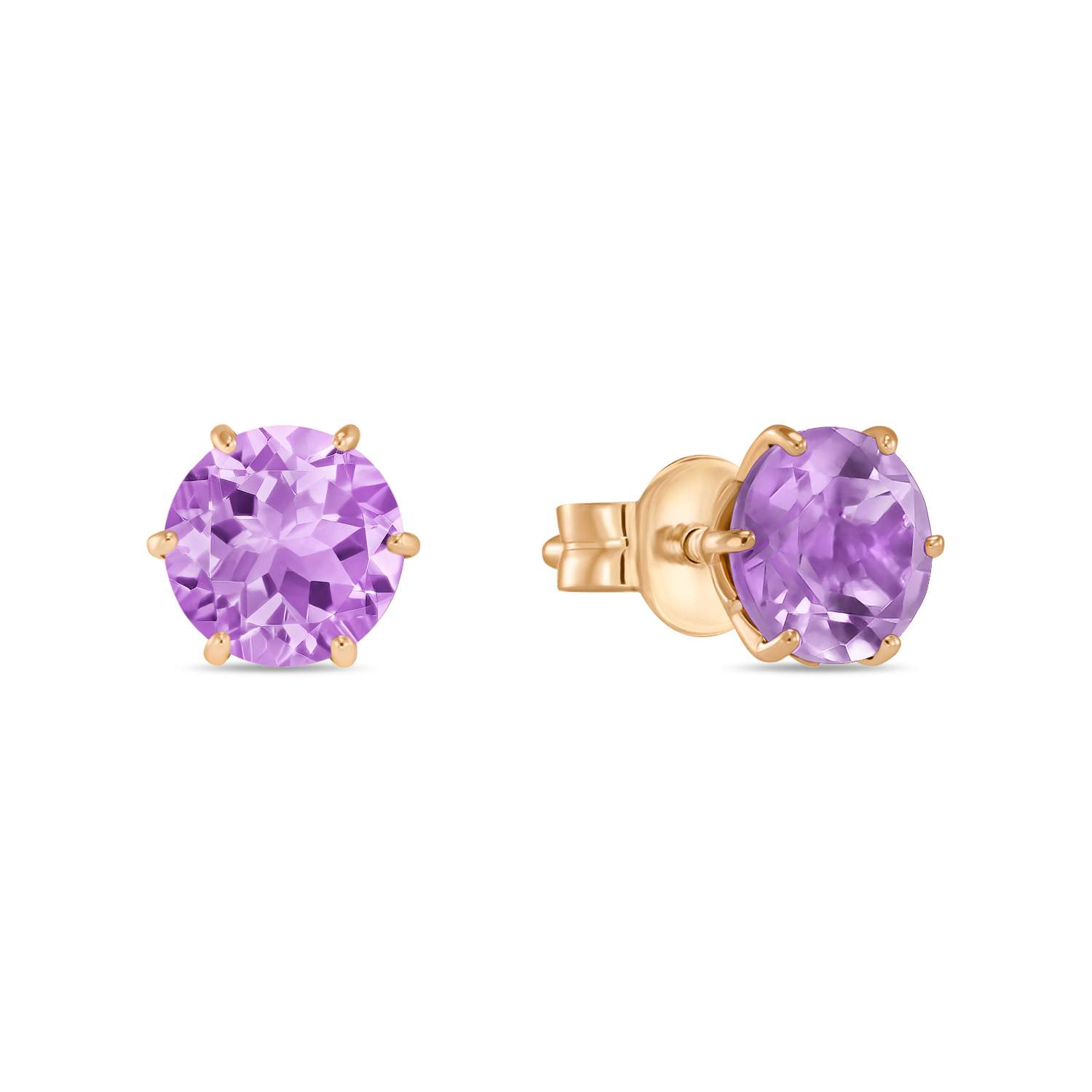 

Серьги пусеты из золота MIUZ Diamonds (Московский ювелирный завод) E01-34518-AM, аметист, E01-34518-AM