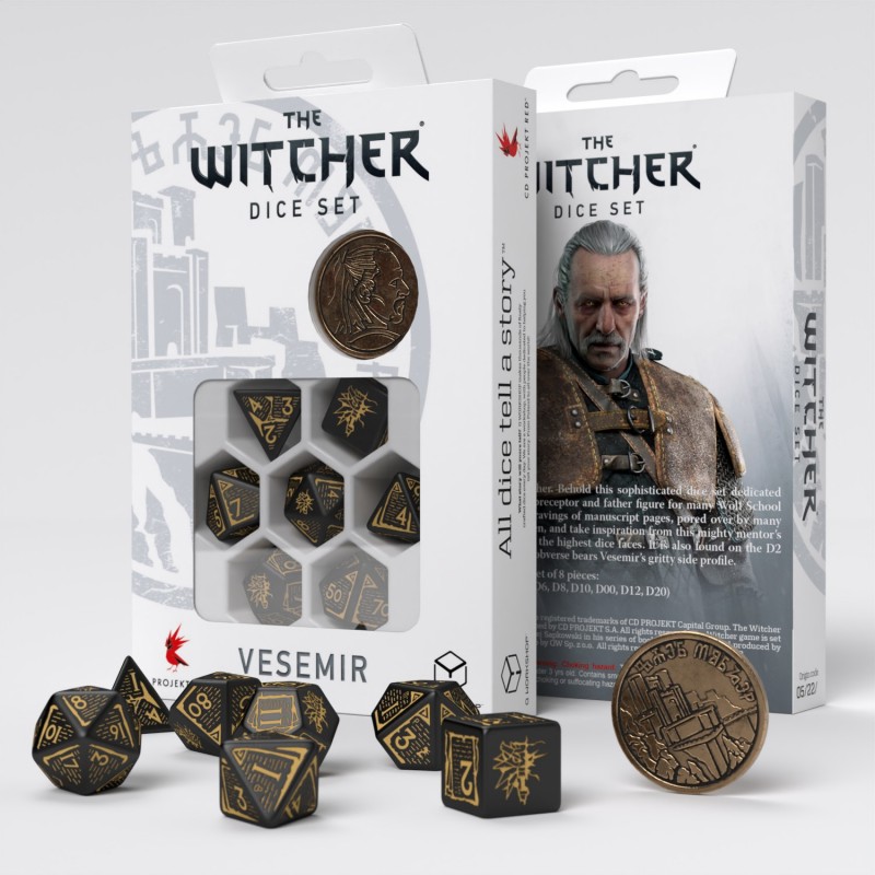 

Набор кубиков для игр Q-Workshop The Witcher Dice Set Vesemir - The Sword Master, 7 шт., Разноцветный, Vesemir - The Sword Master