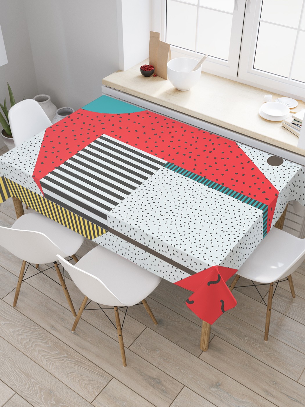 

Скатерть прямоугольная JoyArty "Абстракция геометрических форм" из сатена, 120x145 см, Абстракция геометрических форм