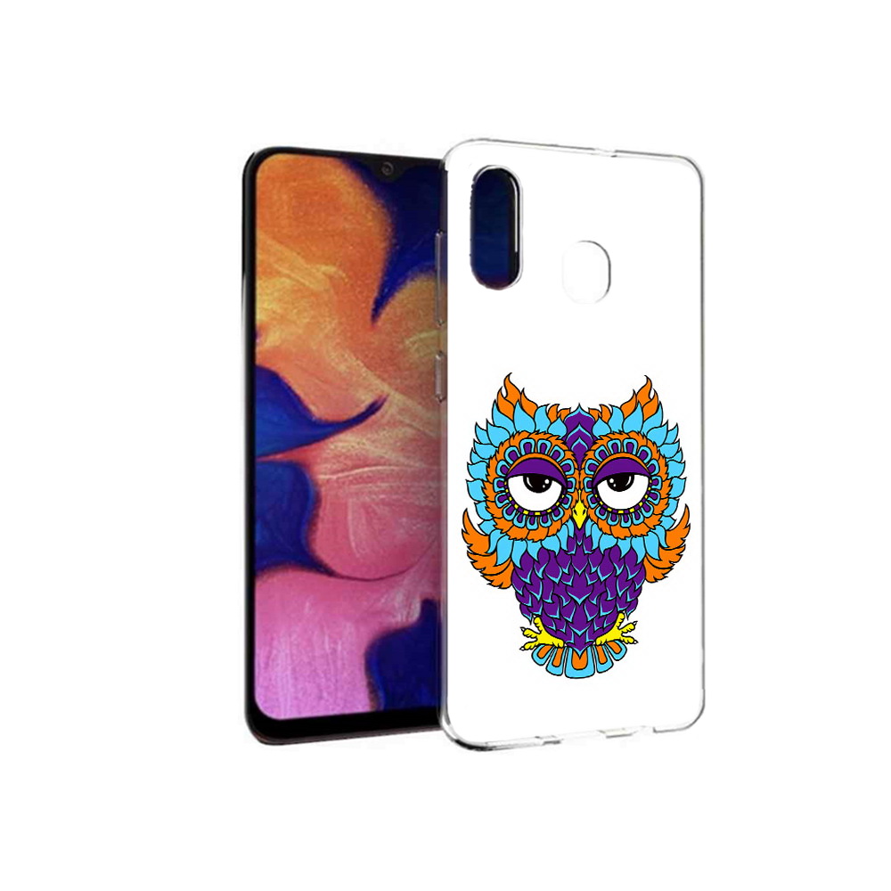 

Чехол MyPads Tocco для Samsung Galaxy A30 Цветная сова (PT126700.499.198), Прозрачный, Tocco