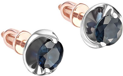

Серьги-пусеты женские Kabarovsky 12-0680-1100 из золота, сапфир, 12-0680-1100