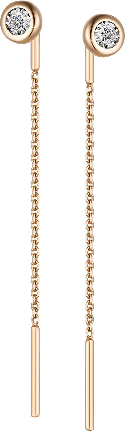 

Серьги женские АЛЬКОР 23426-100 из красного золота, бриллиант, 23426-100