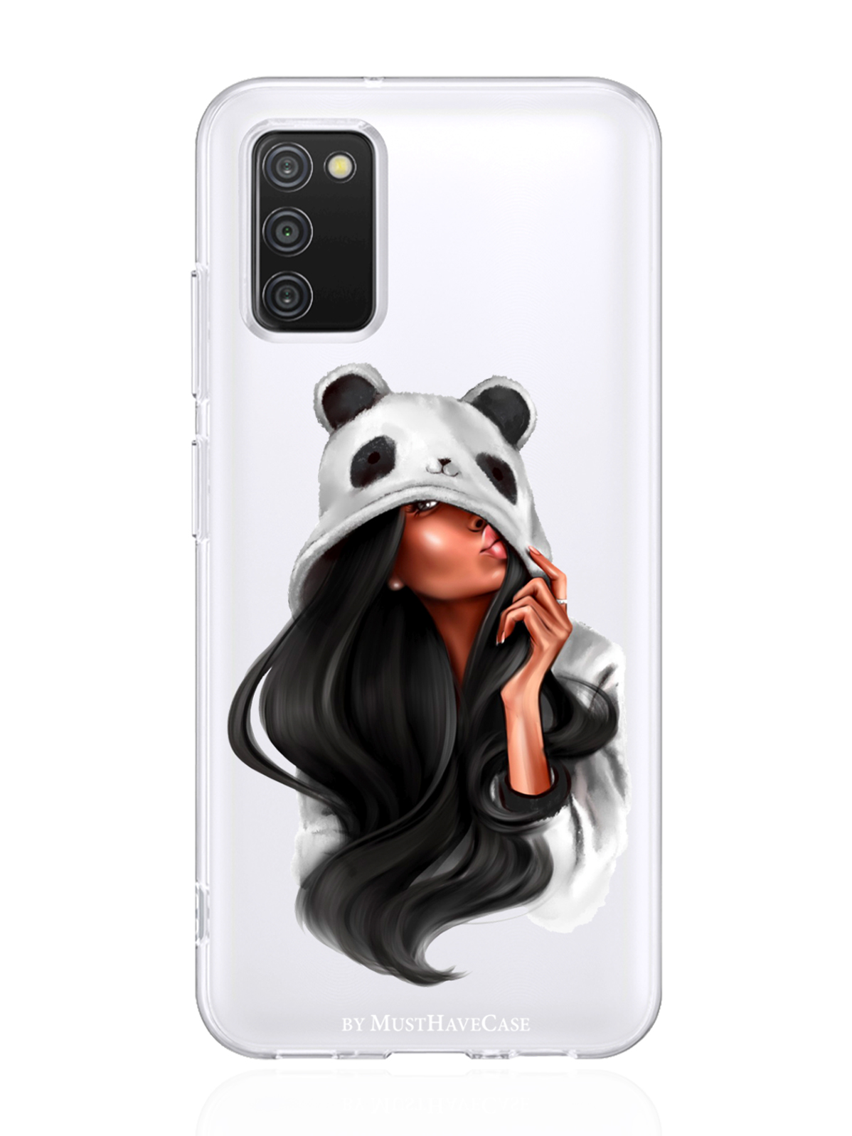 

Чехол MustHaveCase для Samsung Galaxy A03s Панда прозрачный, Прозрачный;белый;черный, Samsung Galaxy A03s Panda Girl/ Панда