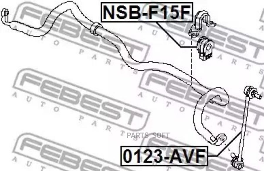 FEBEST Втулка пер.стабил.NISSAN QASHQAI J10E 2006-2013 D21 FEBEST NSB-F15F