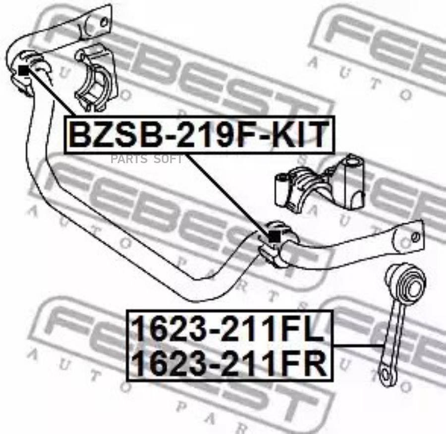 

FEBEST Втулка пер.стабил.MERCEDES CLS-CLASS 219 2003-2010 FEBEST BZSB-219F-KIT