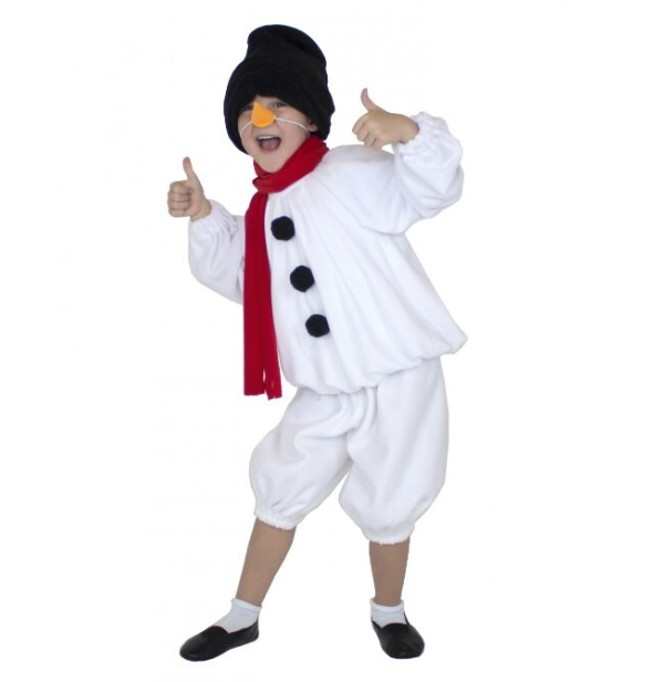 Карнавальный костюм для мальчиков р 104-110 Снеговичок белый