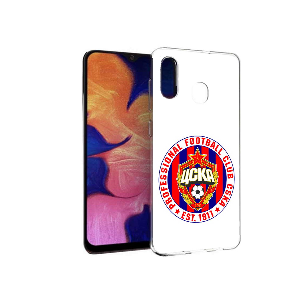 

Чехол MyPads Tocco для Samsung Galaxy A30 ФК ЦСК логотип (PT126700.499.178), Прозрачный, Tocco
