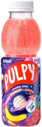

Напиток сокосодержащий Добрый Pulpy виноград-яблоко-банан-клубника со вкусом пломбира450мл