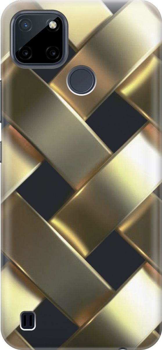 

Силиконовый чехол на Realme C21Y "Золотистое плетение", Золотистый;черный, 7003