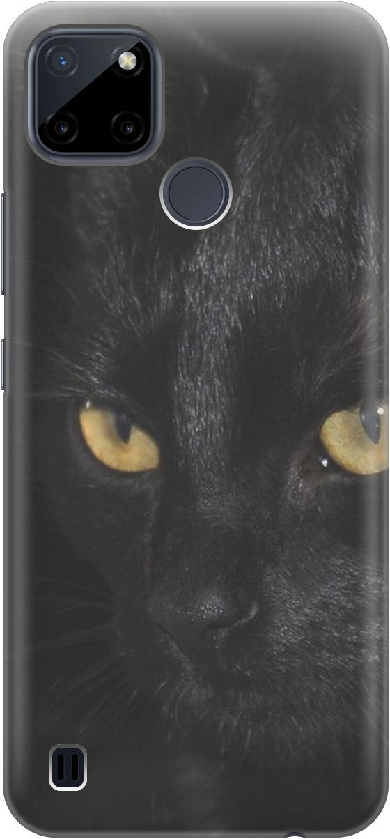 

Силиконовый чехол на Realme C21Y "Черная кошка", Желтый;черный, 4880