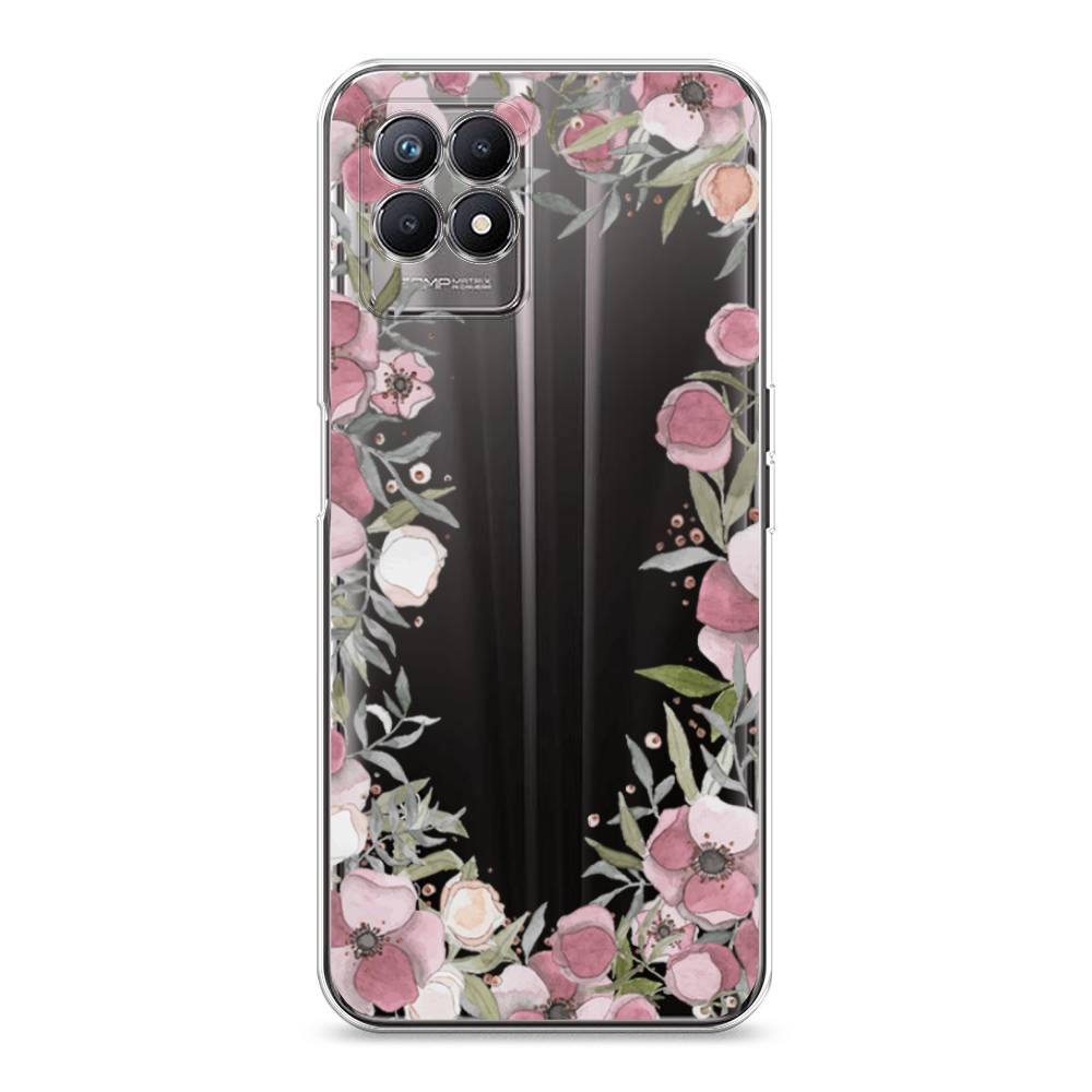 

Чехол Awog на Realme 8i "Розовая цветочная рамка", Разноцветный, 257350-8