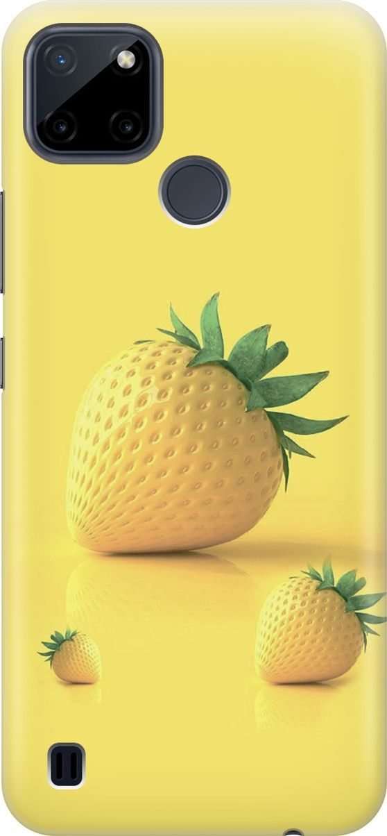 

Силиконовый чехол на Realme C21Y "Желтая клубника", Черный, 4886