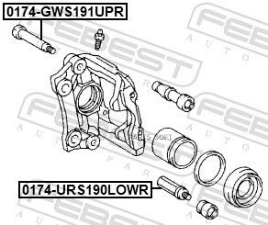 

FEBEST Втулка направляющая суппорта тормозного заднего FEBEST 0174-GWS191UPR