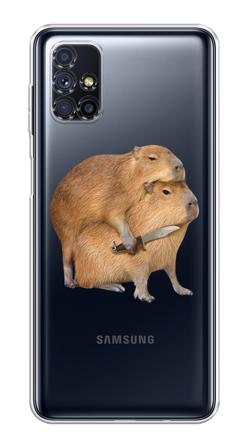 

Чехол на Samsung Galaxy M51 "Капибара с ножом", Бежевый, 2101550-1
