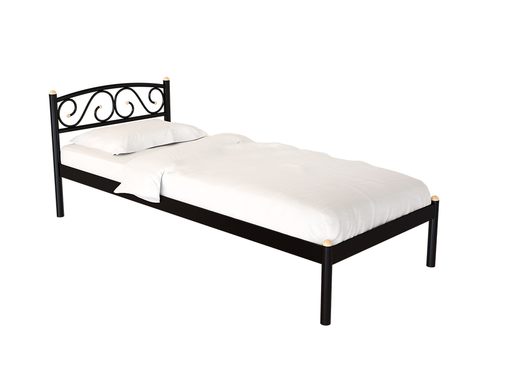 фото Односпальная кровать стиллмет оптима черный 90x200