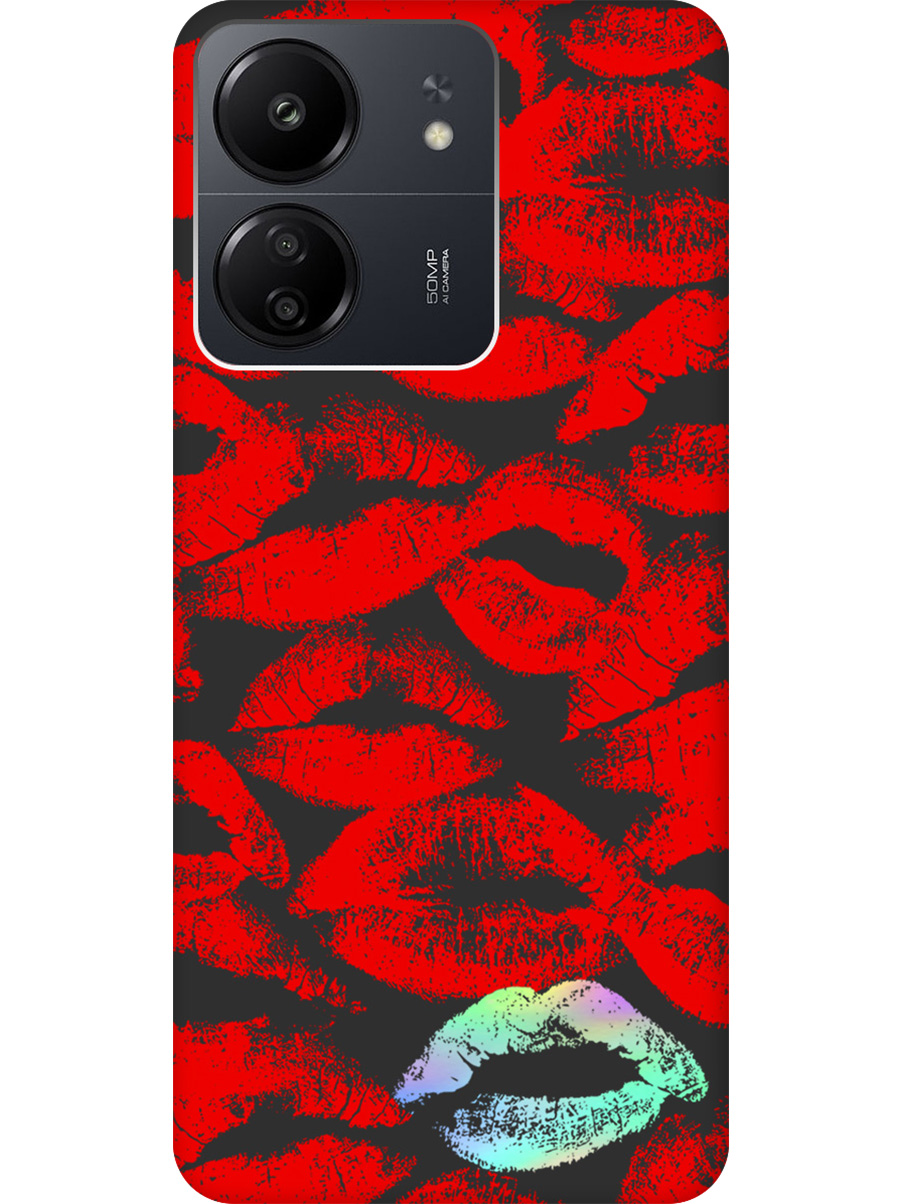 

Силиконовый чехол на Xiaomi Redmi 13C / Poco C65 с принтом матовый черный 859947, Черный;красный;серебристый, 777767791