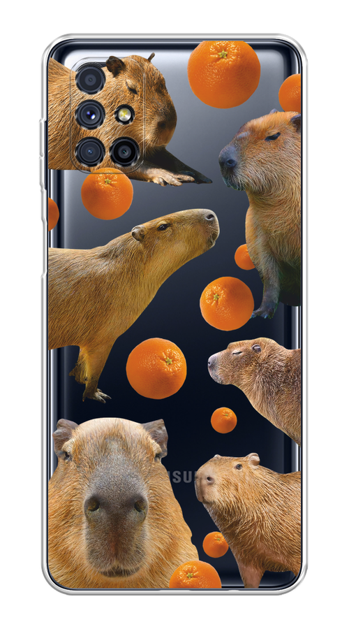

Чехол на Samsung Galaxy M51 "Капибара и апельсины", Бежевый;оранжевый, 2101550-1