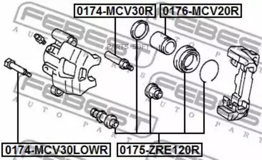 

FEBEST Втулка напр.суппорта торм.зад.TOYOTA CAMRY ACV3MCV3 2001-2006 FEBEST 0174-MCV30LOWR