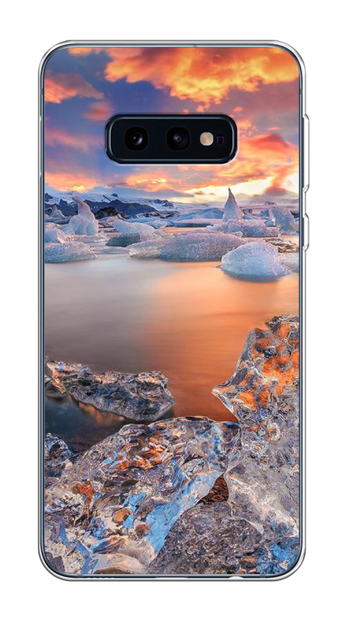 

Чехол на Samsung Galaxy S10E "Ледники", Синий;оранжевый, 27250-2