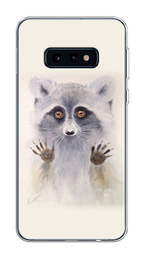 

Чехол на Samsung Galaxy S10E "Енот за стеклом", Бежевый;серый, 27250-4