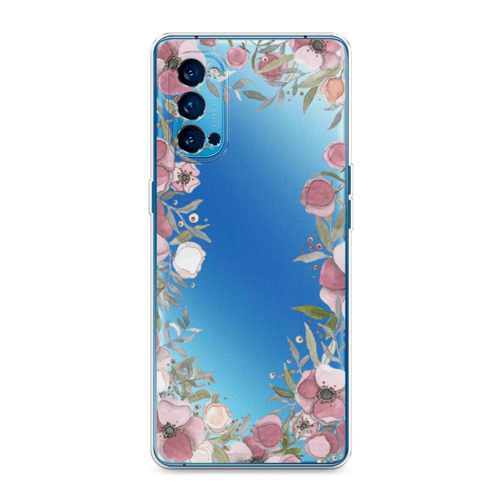 

Чехол Awog на Oppo Reno 4 Pro 5G "Розовая цветочная рамка", Разноцветный, 253750-8