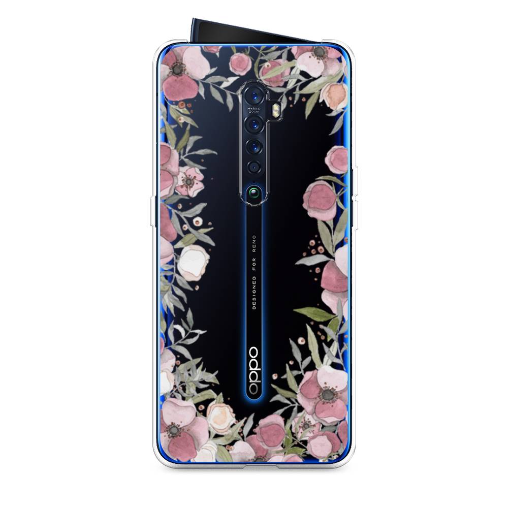 

Чехол Awog на Oppo Reno 2 "Розовая цветочная рамка", Разноцветный, 253550-8