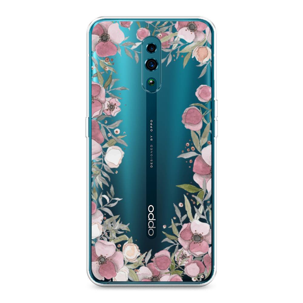 

Чехол Awog на Oppo Reno "Розовая цветочная рамка", Разноцветный, 250750-8