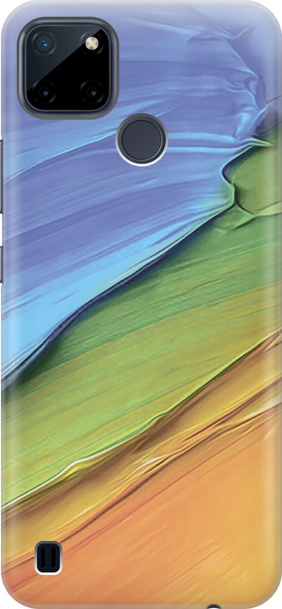 

Силиконовый чехол на Realme C21Y "Желто-синие ткани", Голубой;оранжевый, 7003
