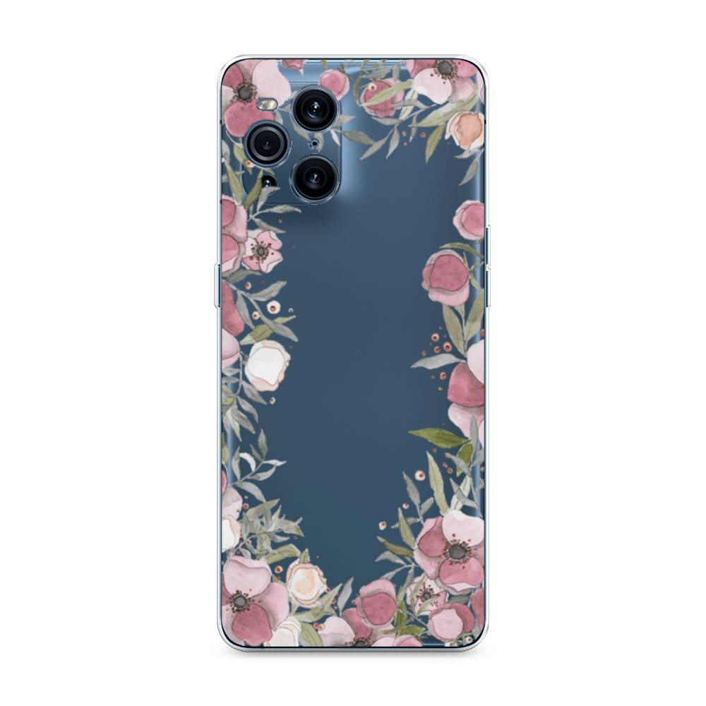 

Чехол Awog на Oppo Find X3 Pro "Розовая цветочная рамка", Разноцветный, 255750-8