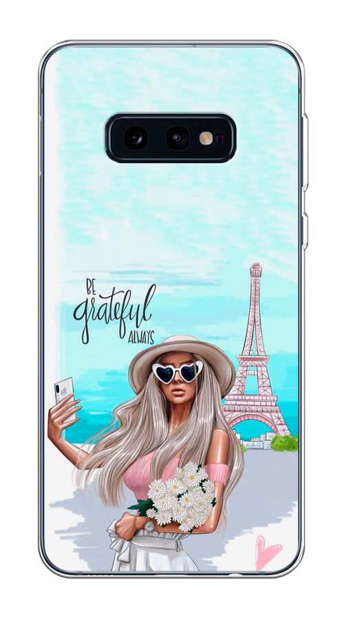 

Чехол на Samsung Galaxy S10E "Селфи Париж", Голубой;бежевый, 27250-6
