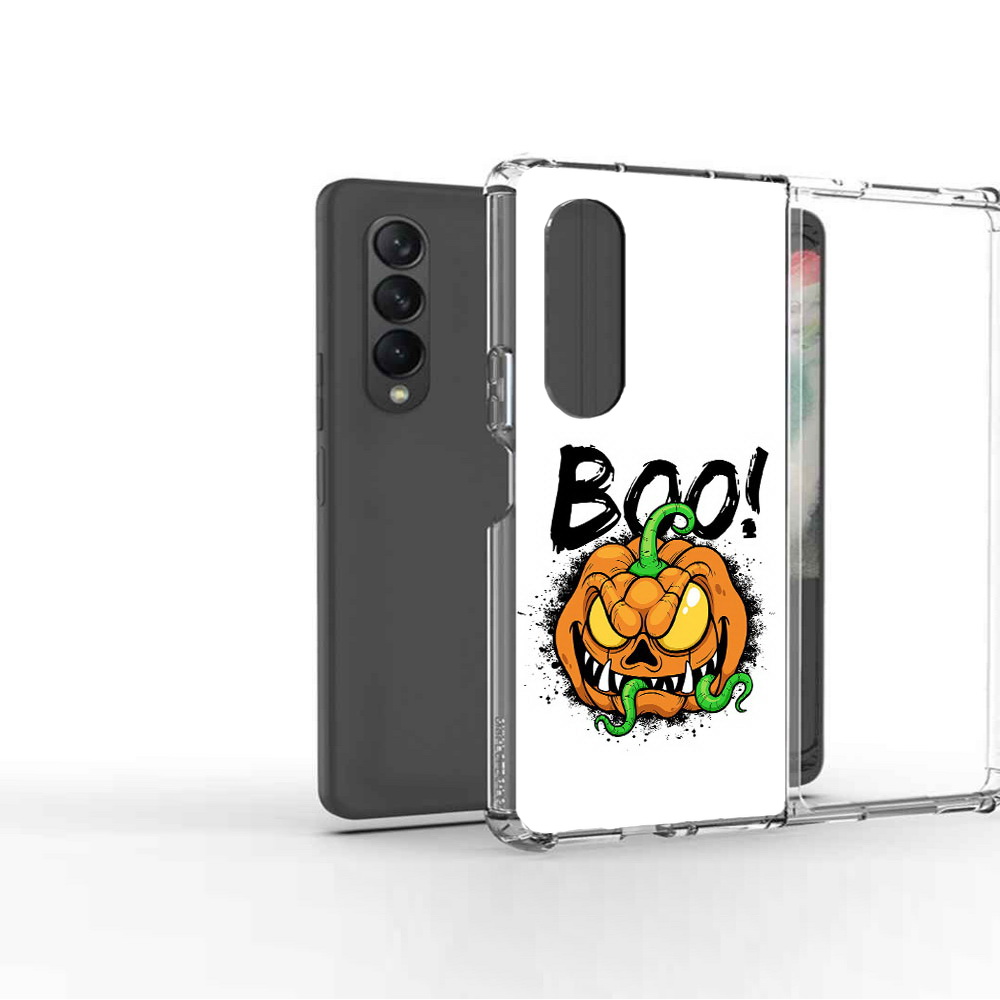 

Чехол MyPads Tocco для Samsung Galaxy Z Fold 3 Хэллоуин бу, Прозрачный, Tocco